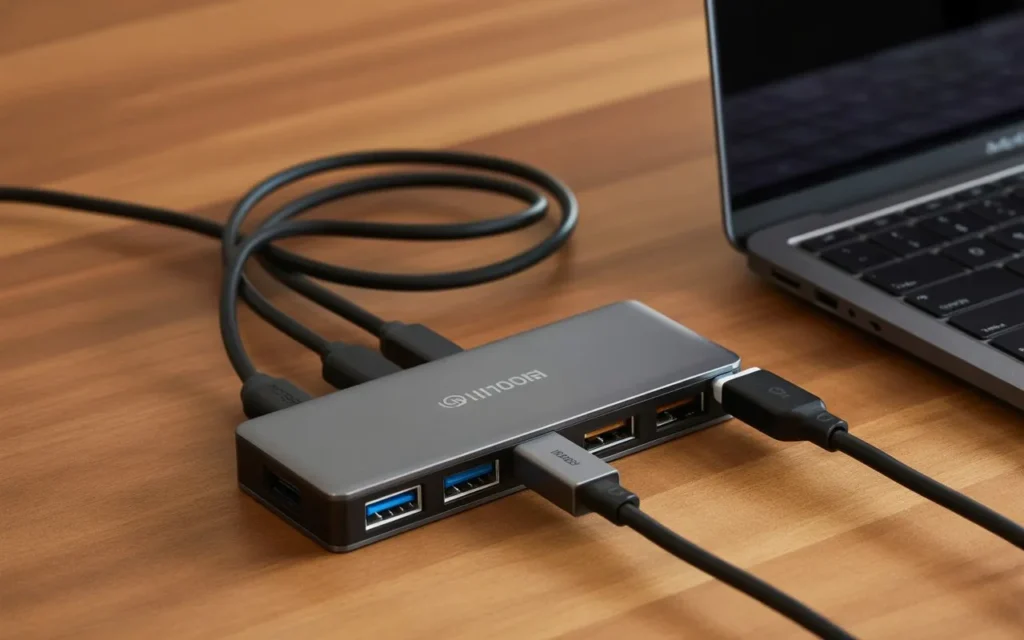 A USB hub allows you to connect multiple devices to a single port