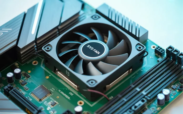 Close-up view of SYS FAN on a motherboard showing cooling fan installation for system airflow in a PC – What Is the SYS FAN on a Motherboard